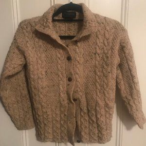 XS Cable Knit Wool Cardigan